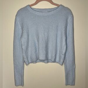 Miami Light Blue Soft Cropped Sweater